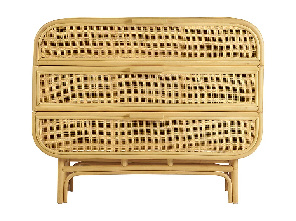 Commode en rotin 3 tiroirs L100 cm LUWAK