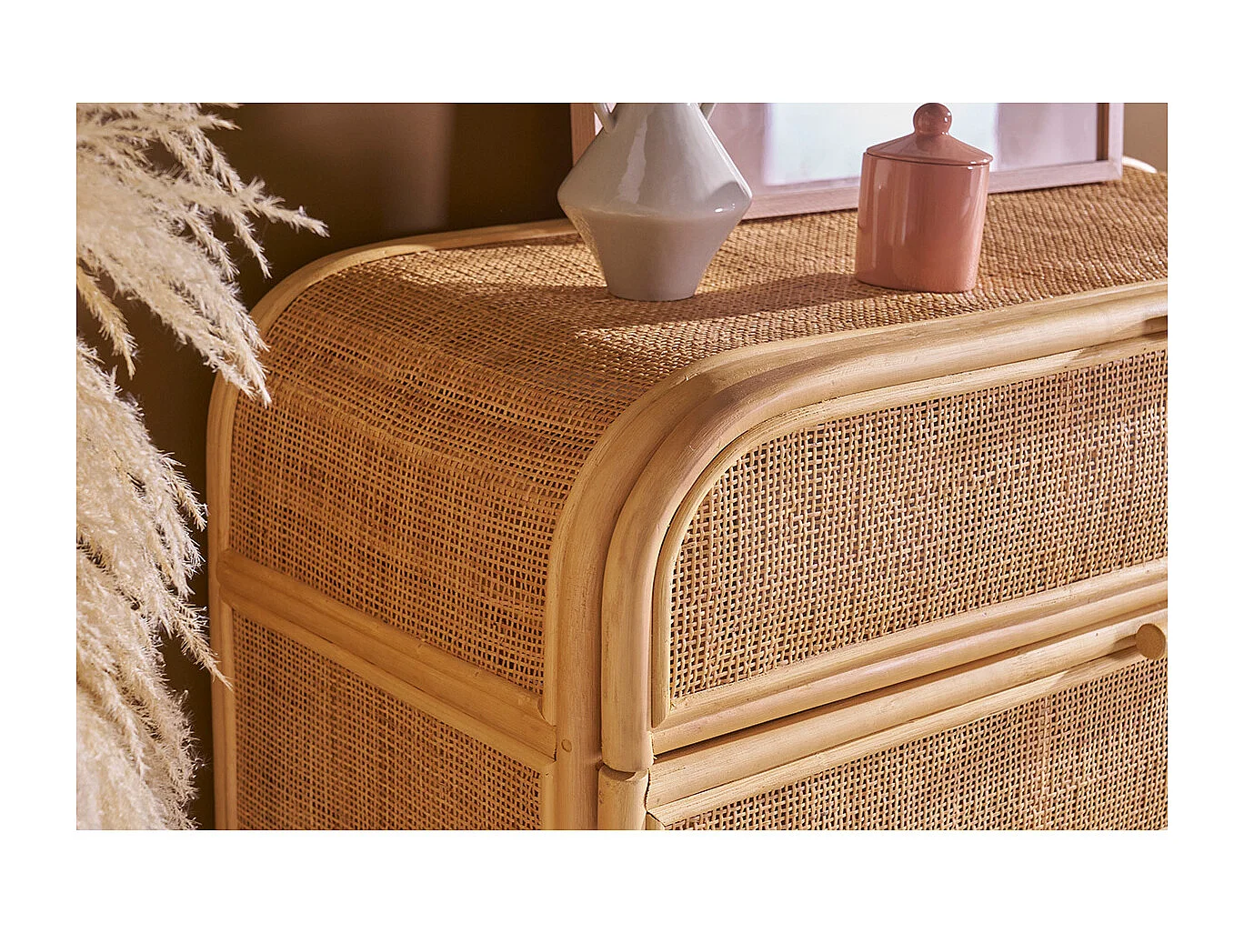 Commode en rotin 3 tiroirs L100 cm LUWAK