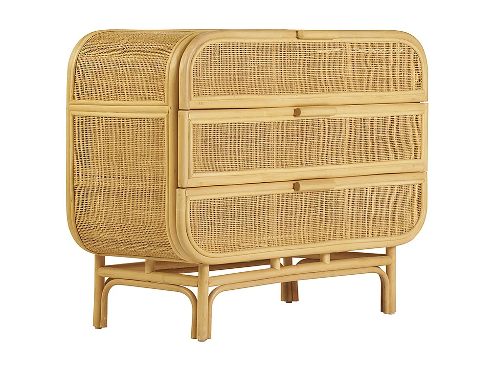 Commode en rotin 3 tiroirs L100 cm LUWAK