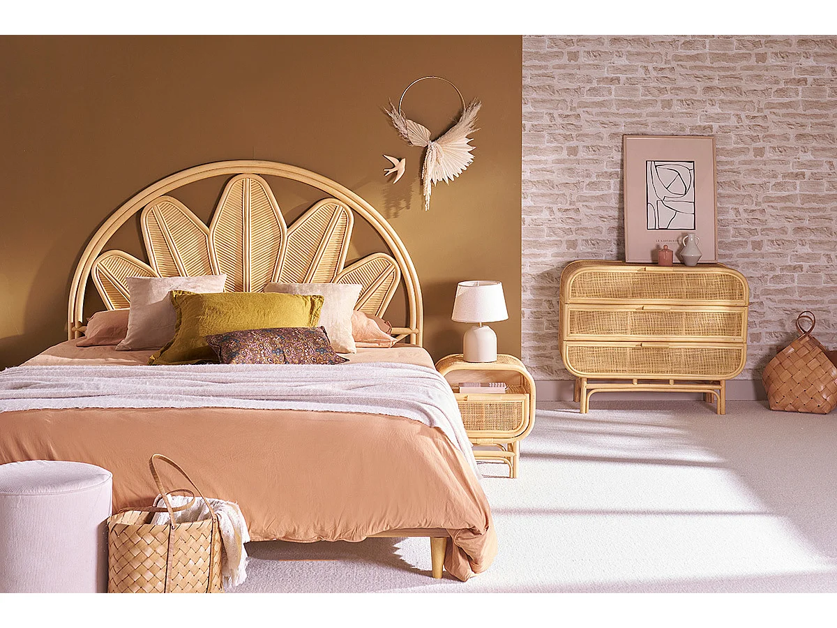 Commode en rotin 3 tiroirs L100 cm LUWAK