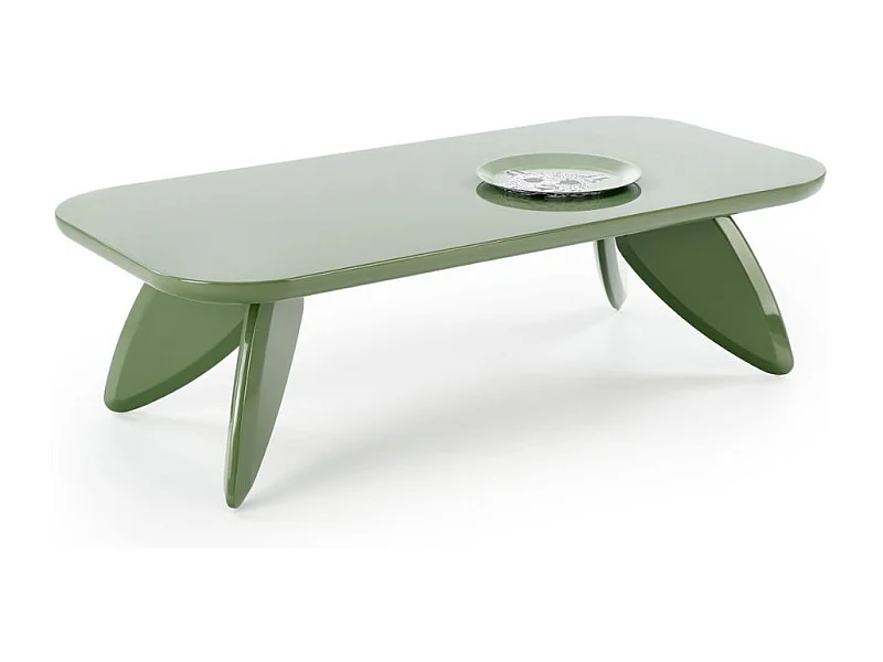 Tavolino laccato verde chiaro 120 x 60 cm con gambe dal design ANGELINE