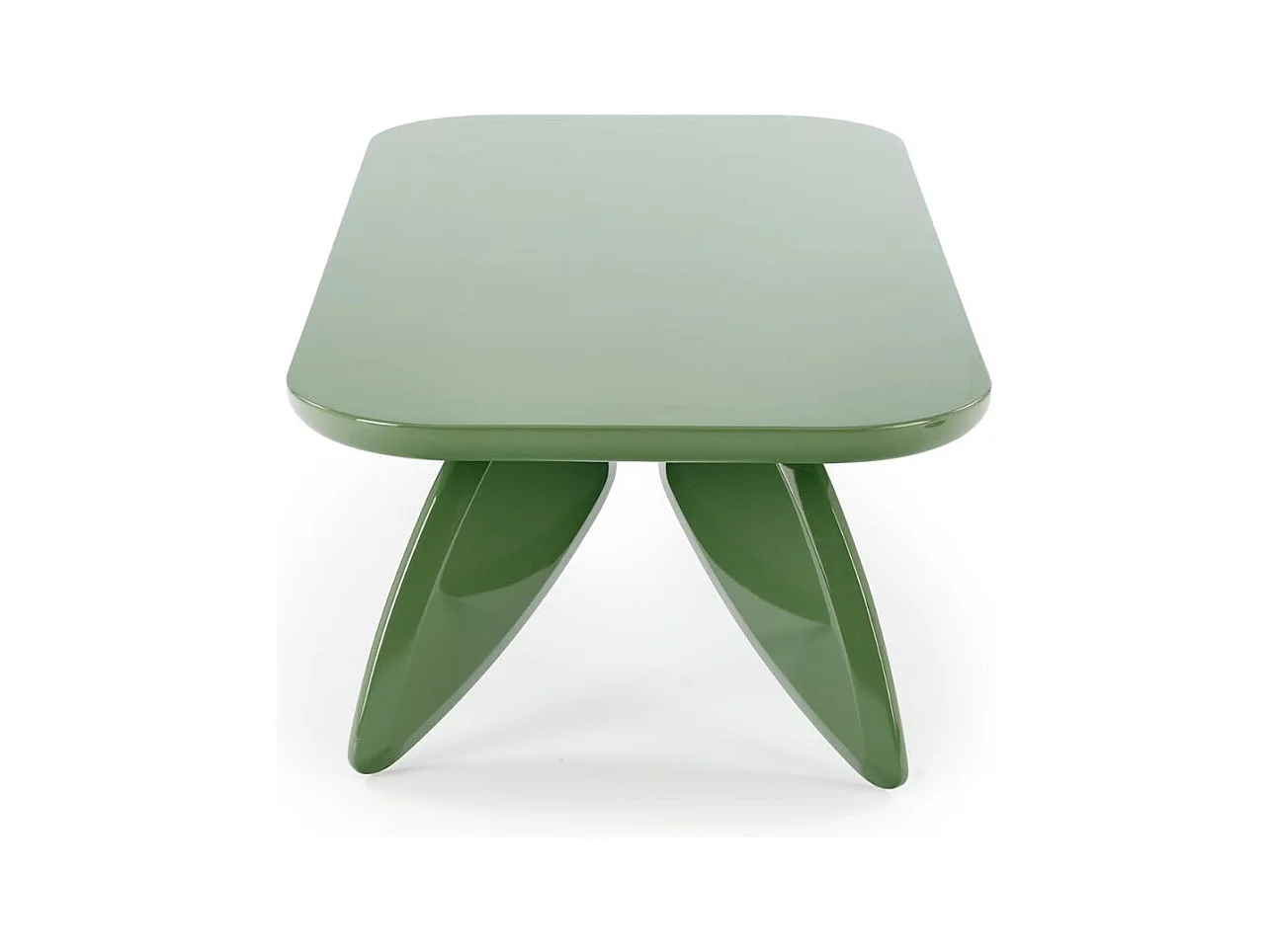 Mesa de centro lacada en verde claro 120 x 60 cm con patas de diseño ANGELINE