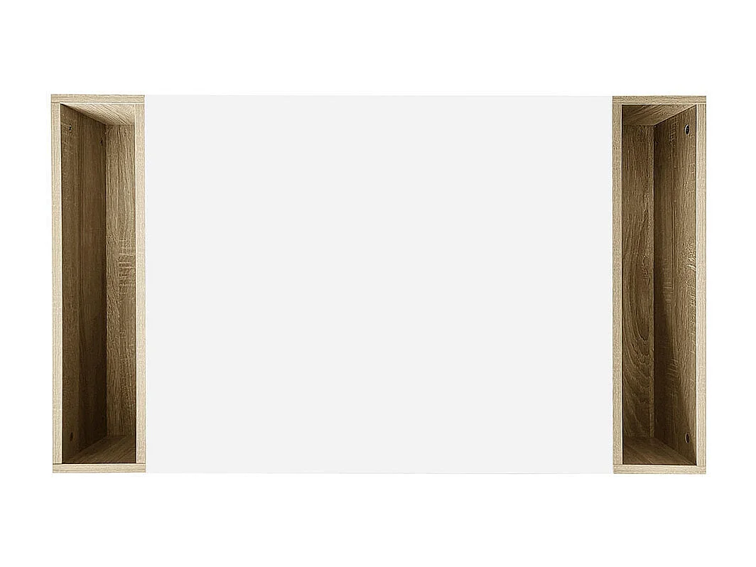 Table basse moderne 105 x 60 x 40 cm - Partiellement brillante, avec tiroirs et compartiments ouverts