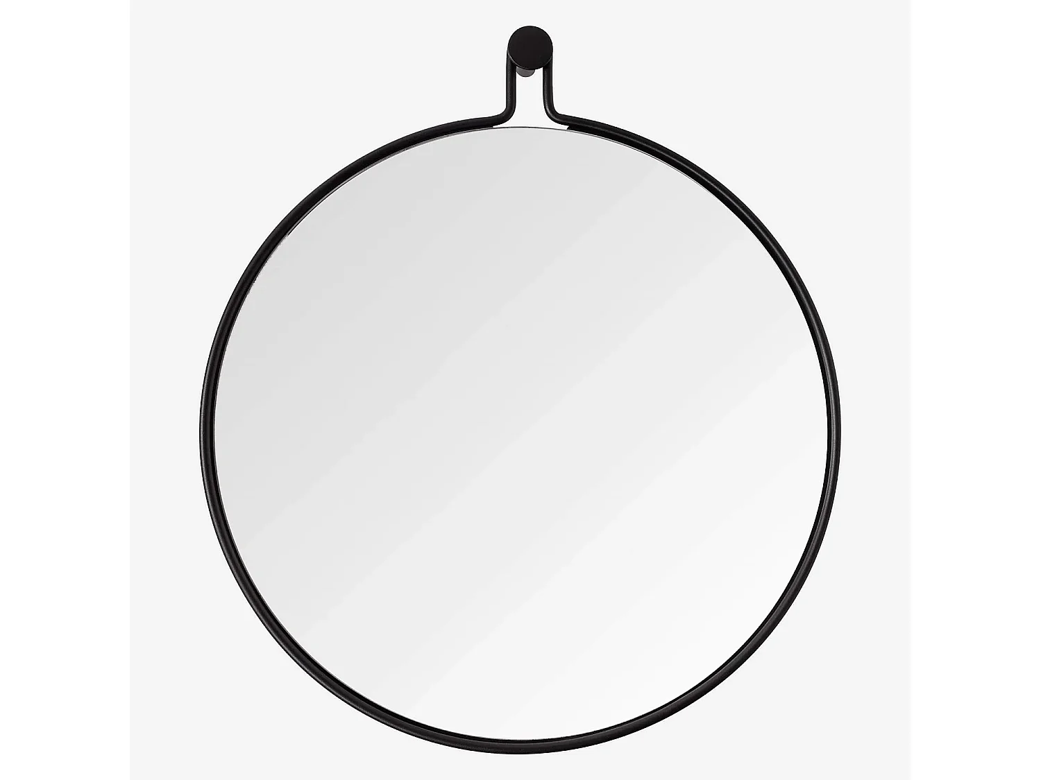 Miroir rond en métal - 52 cm - Noir