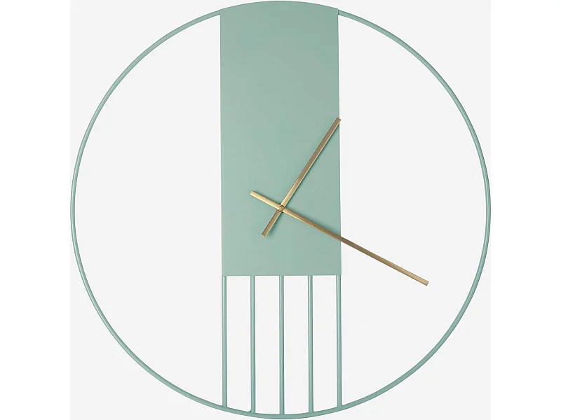 Habitat - Horloge murale en métal - 60 cm - Vert - Aurelien