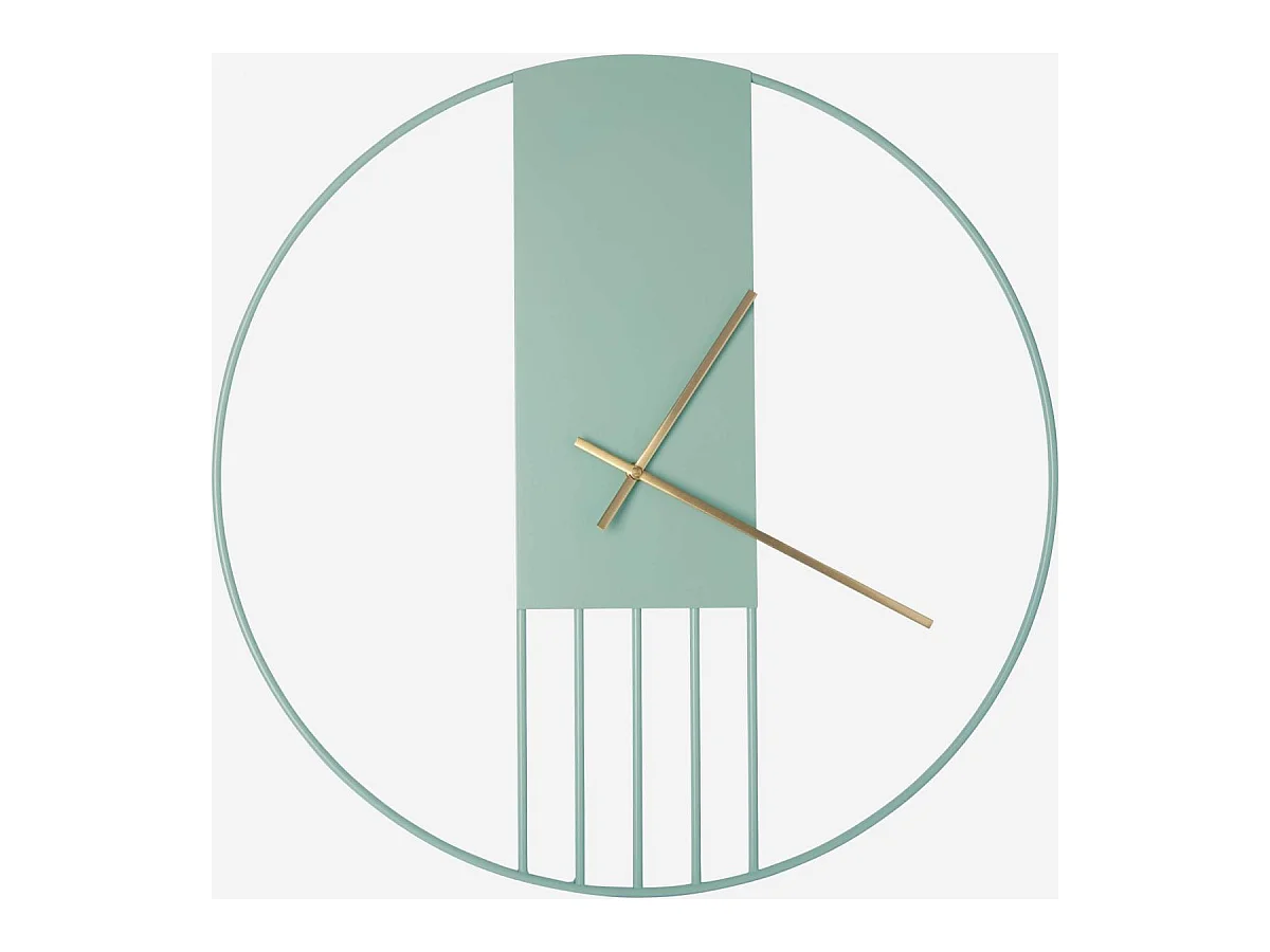 Habitat - Horloge murale en métal - 60 cm - Vert - Aurelien