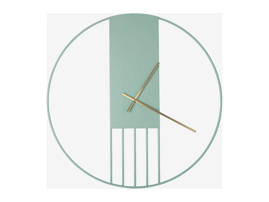 Habitat - Horloge murale en métal - 60 cm - Vert - Aurelien