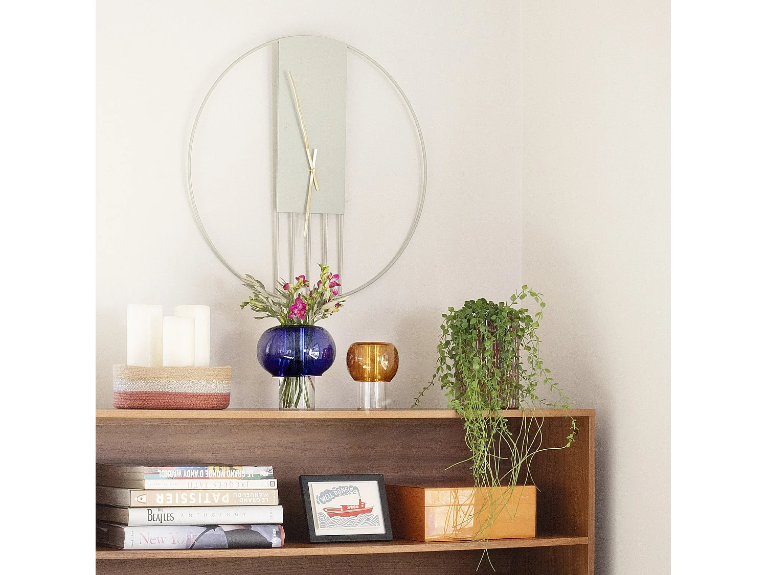 Habitat - Horloge murale en métal - 60 cm - Vert - Aurelien