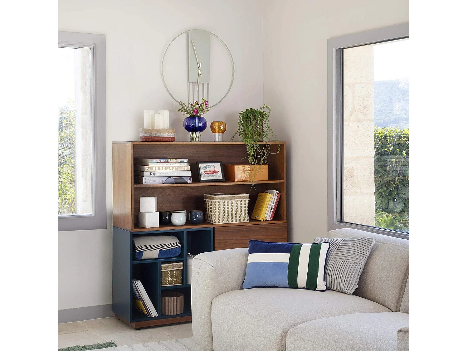 Habitat - Horloge murale en métal - 60 cm - Vert - Aurelien