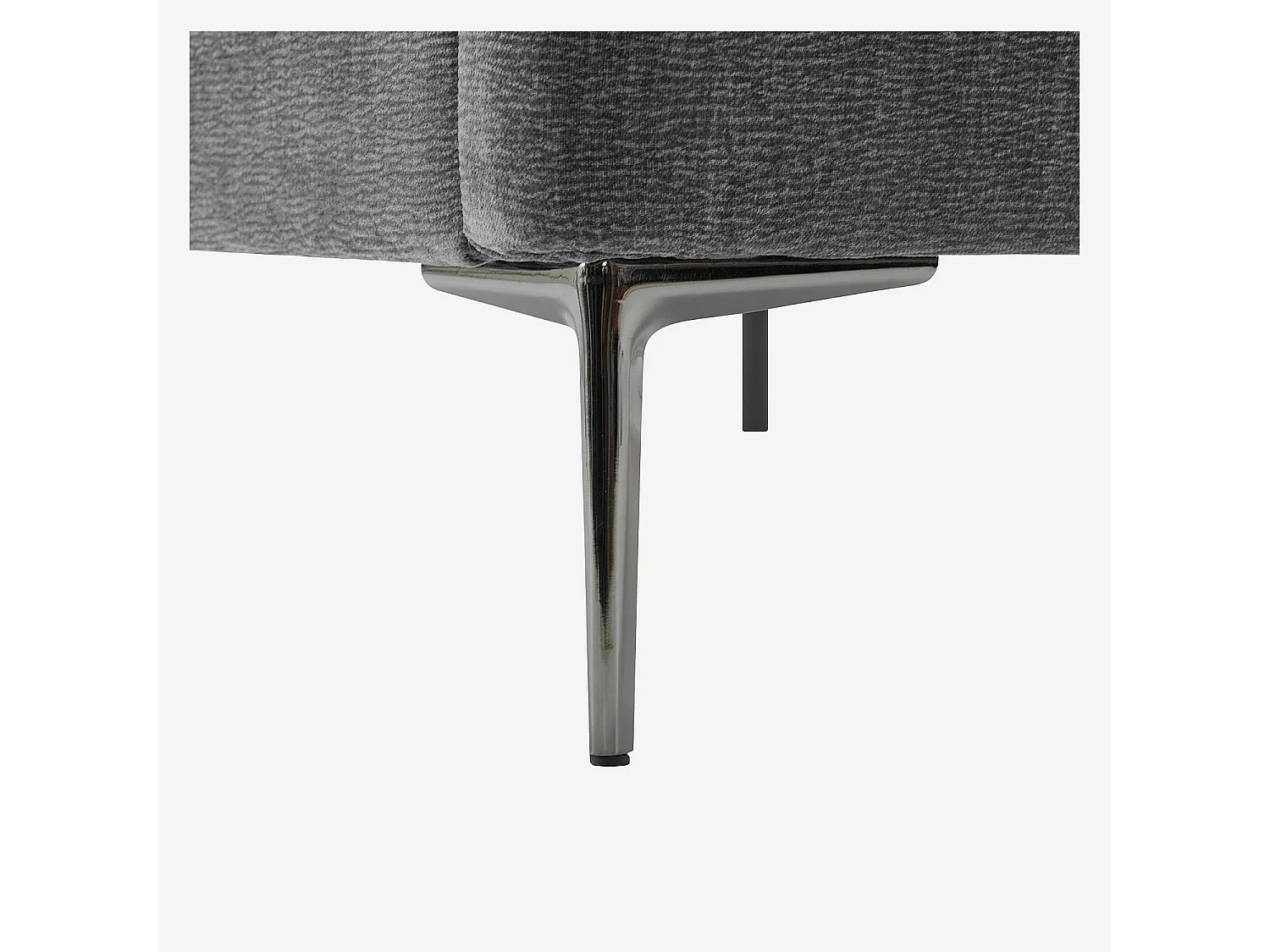 Lit 160 x 200 cm en tissu - Gris galet