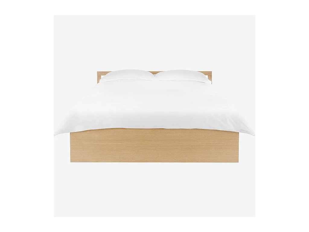 Habitat - Lit 140 x 200 cm avec rangements en chêne - Naturel - Adams II