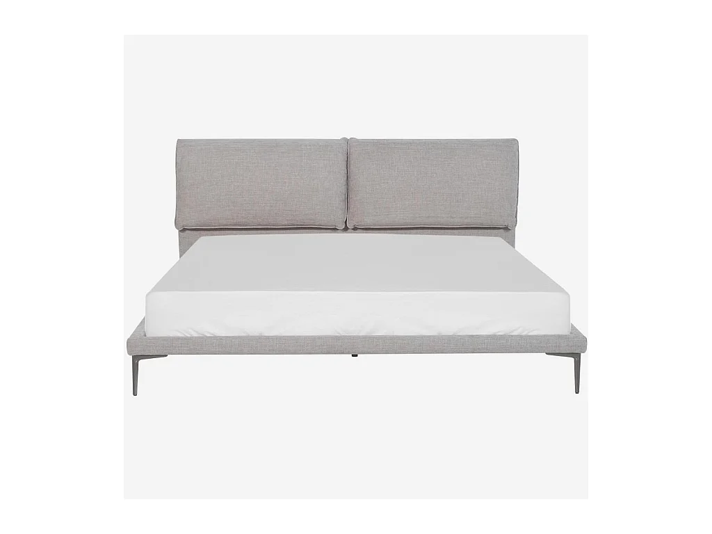 Habitat - Lit 180 x 200 cm en tissu - Gris perle - Softy