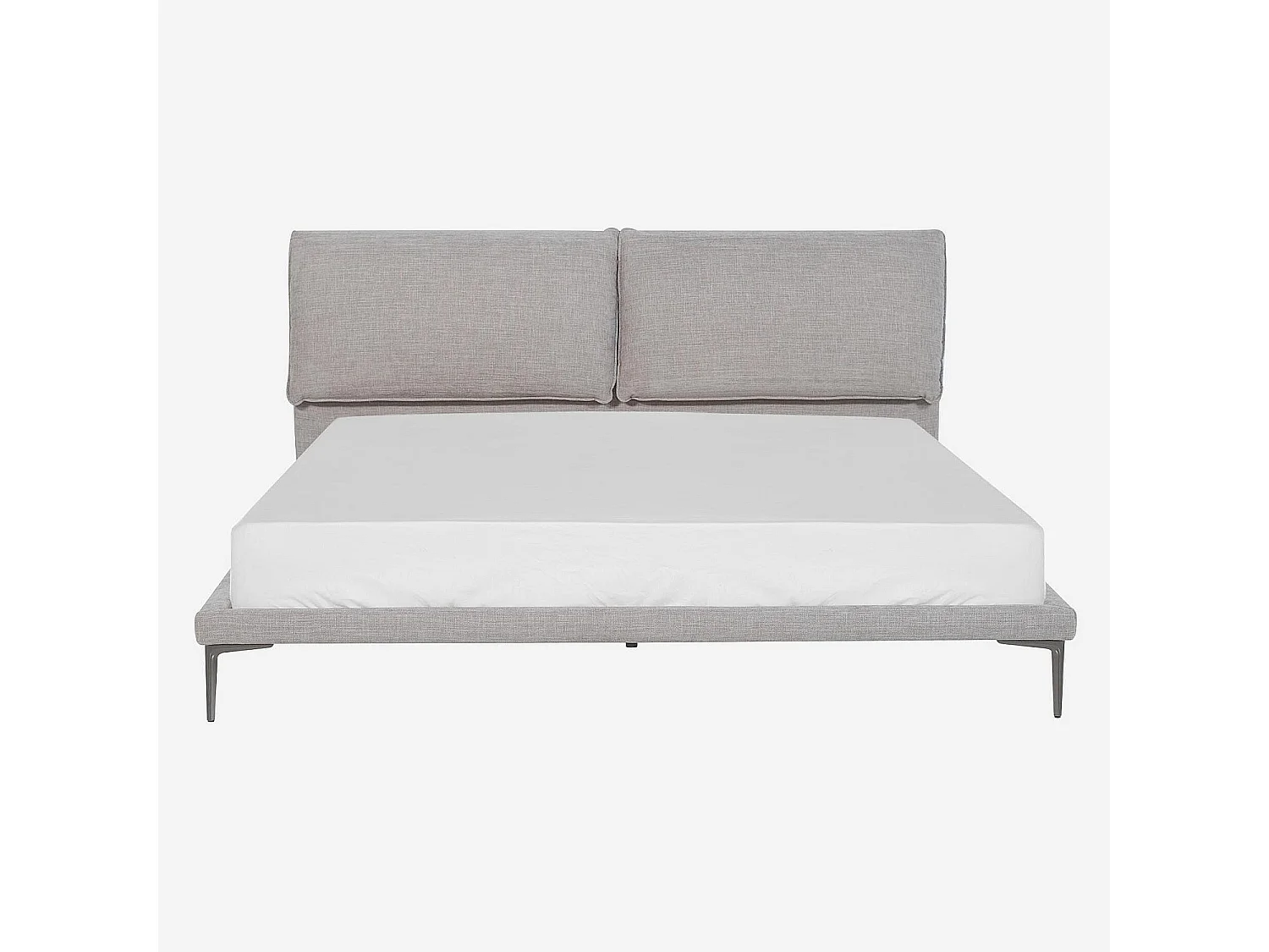 Lit 180 x 200 cm en tissu - Gris perle