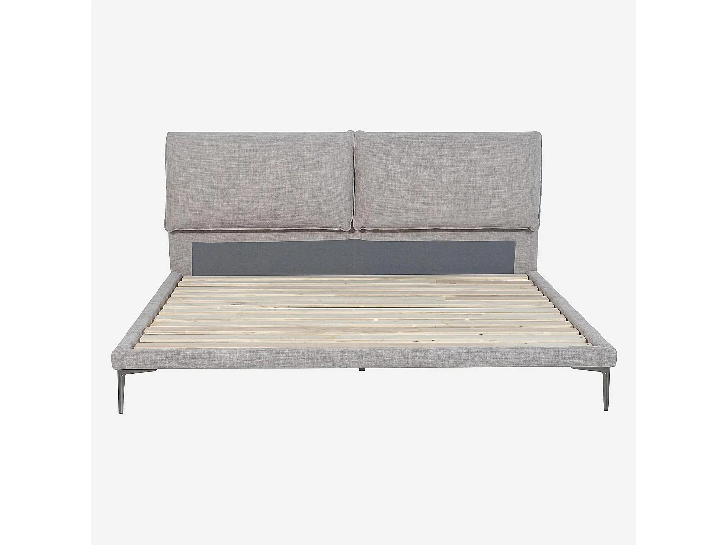 Lit 180 x 200 cm en tissu - Gris perle