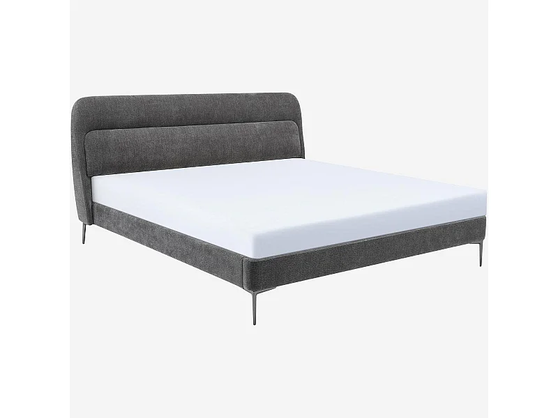 Habitat - Lit 180 x 200 cm en tissu - Gris galet - Izmir