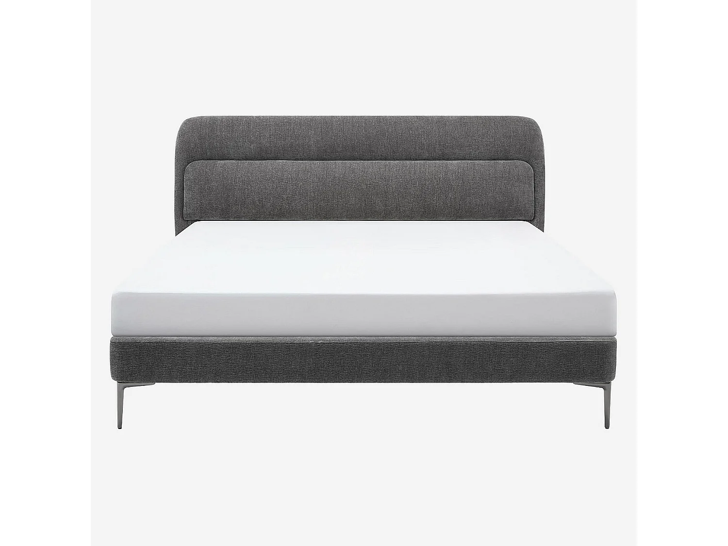 Lit 180 x 200 cm en tissu - Gris galet