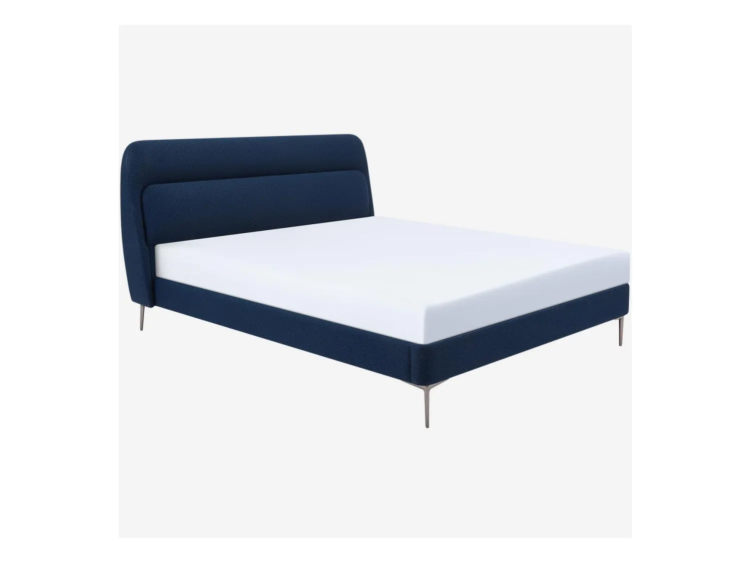 Habitat - Lit 160 x 200 cm en tissu 3D - Bleu marine - Izmir