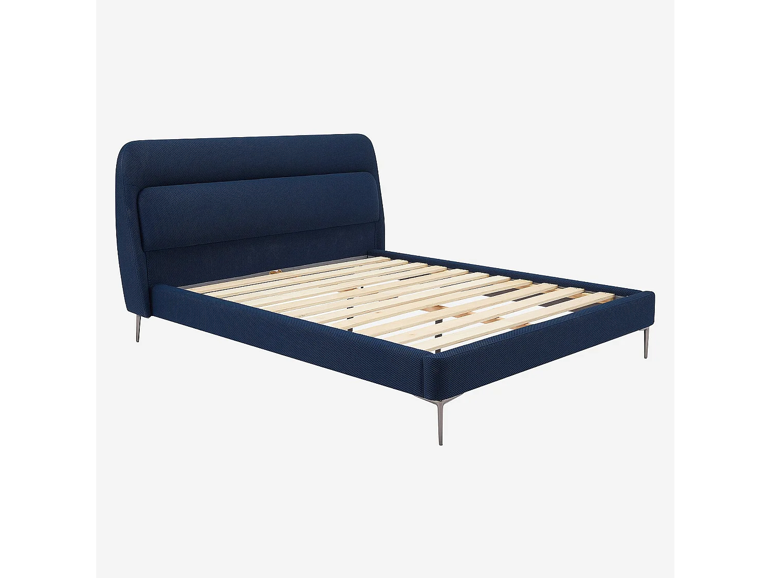 Habitat - Lit 160 x 200 cm en tissu 3D - Bleu marine - Izmir