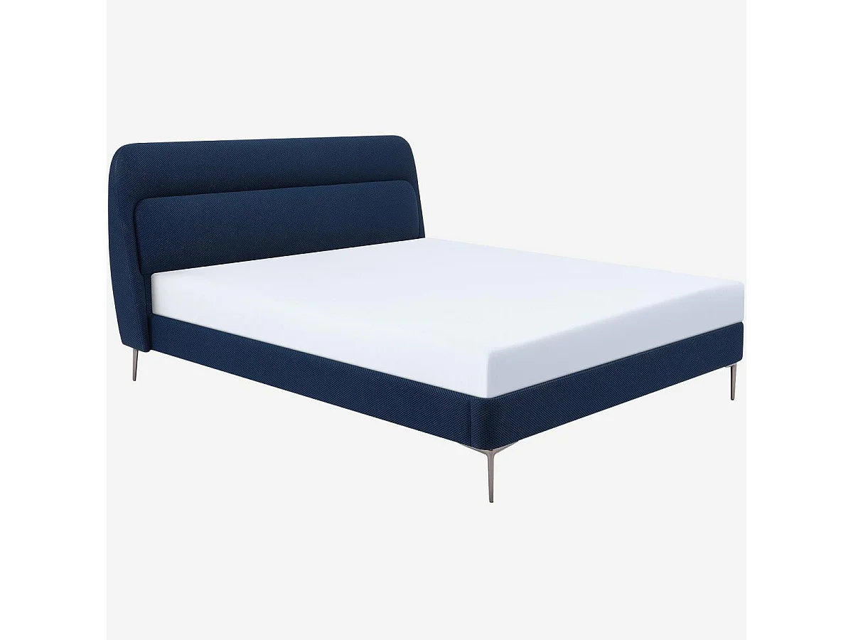 Habitat - Lit 180 x 200 cm en tissu 3D - Bleu marine - Izmir