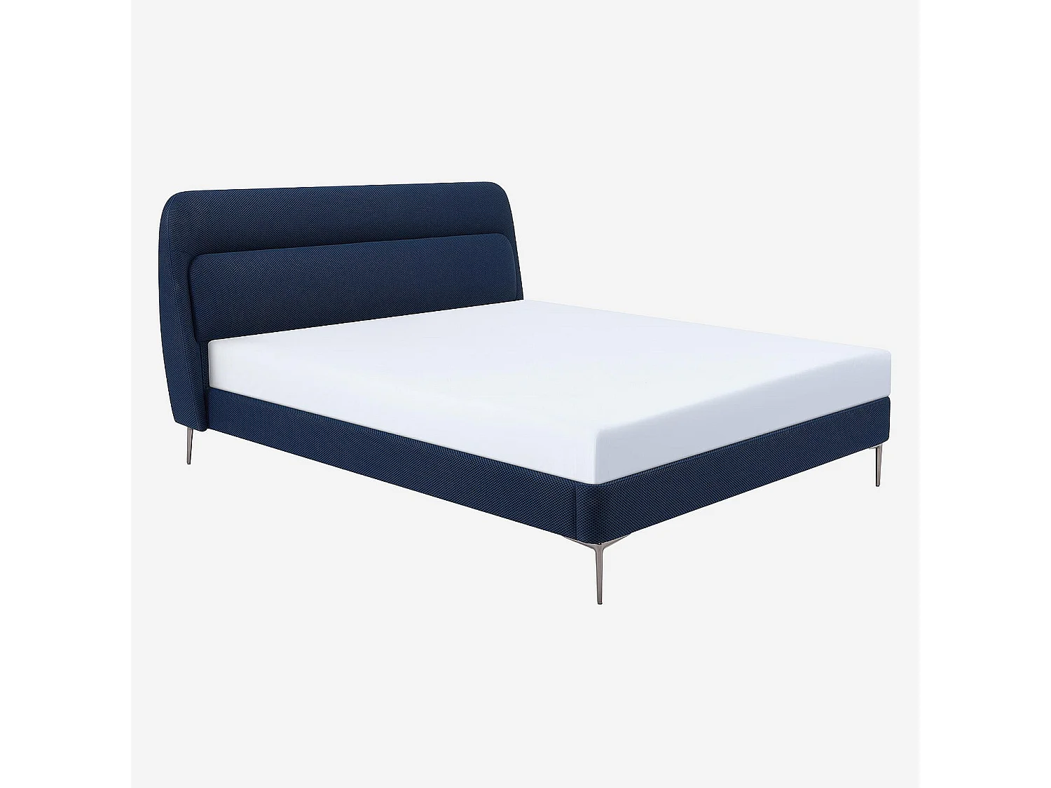 Habitat - Lit 180 x 200 cm en tissu 3D - Bleu marine - Izmir