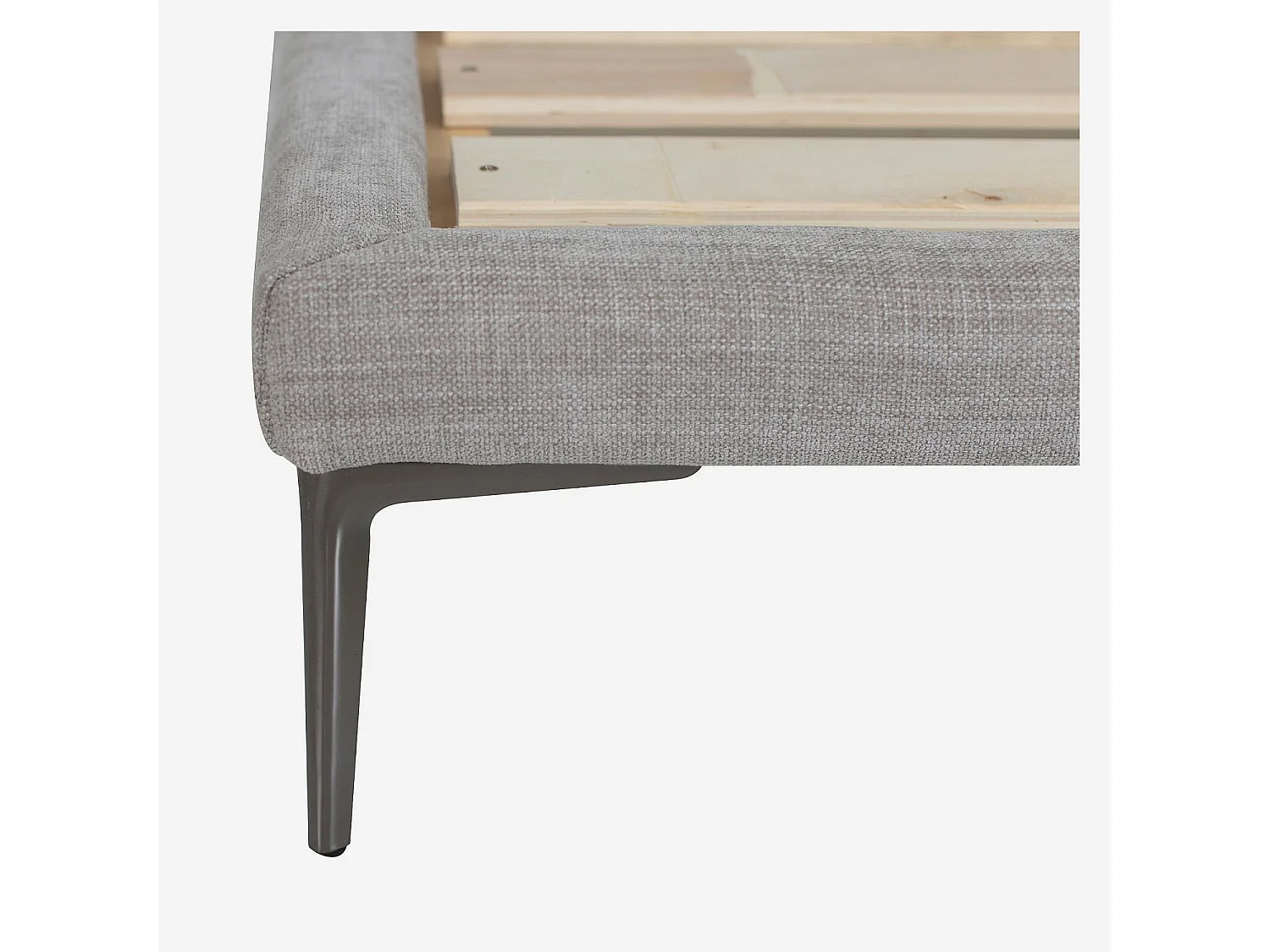 Habitat - Lit 160 x 200 cm en tissu - Gris perle - Softy