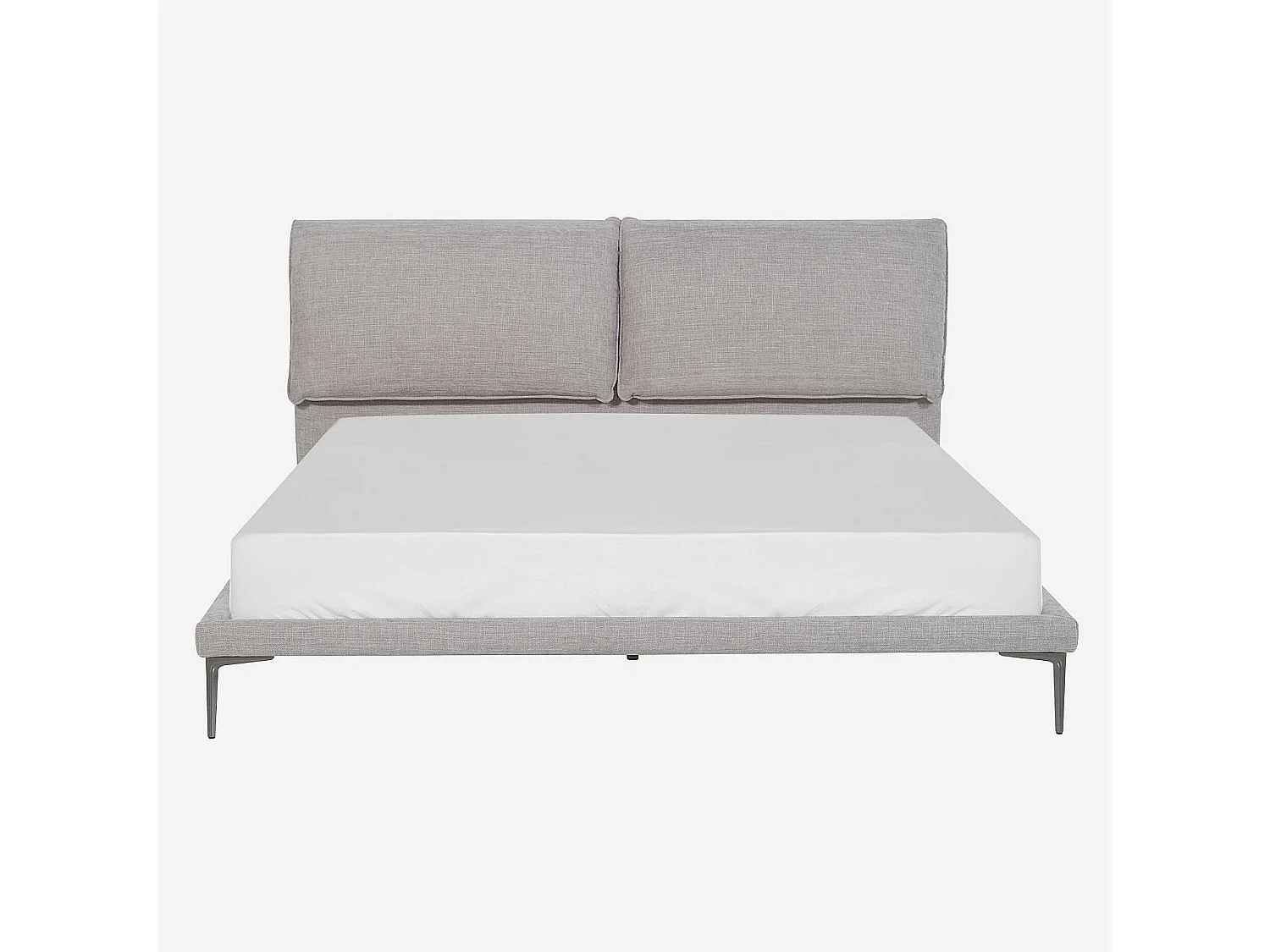 Lit 160 x 200 cm en tissu - Gris perle