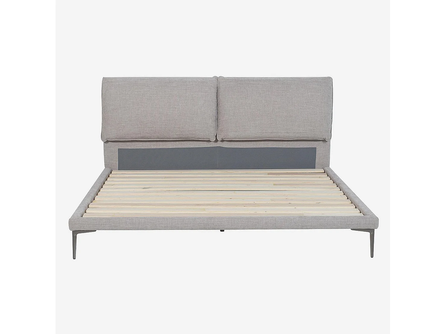 Lit 160 x 200 cm en tissu - Gris perle