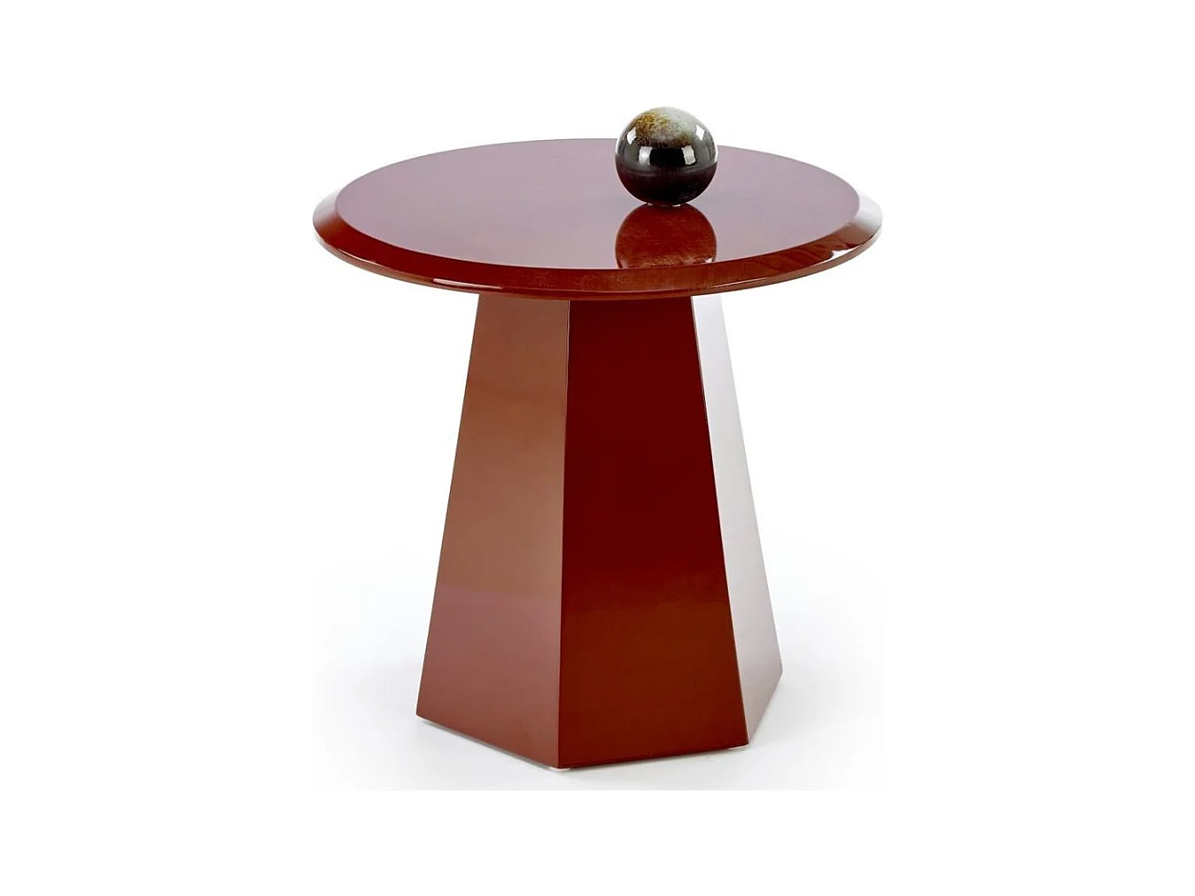 Tavolino di design laccato Bordeaux con piano rotondo 50 cm KIMI