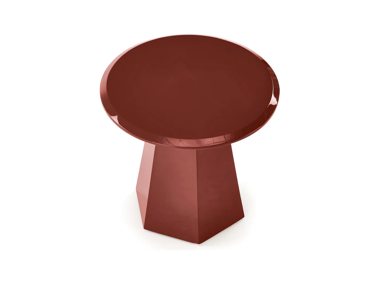 Tavolino di design laccato Bordeaux con piano rotondo 50 cm KIMI