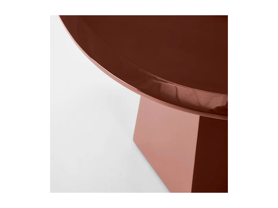 Tavolino di design laccato Bordeaux con piano rotondo 50 cm KIMI