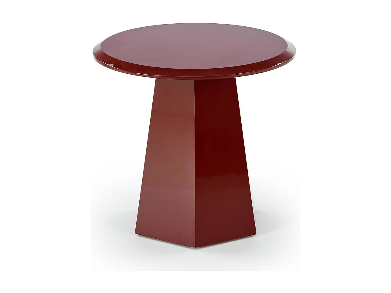 Tavolino di design laccato Bordeaux con piano rotondo 50 cm KIMI