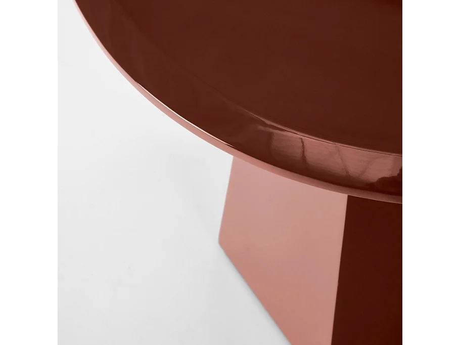 Tavolino di design laccato Bordeaux con piano rotondo 50 cm KIMI