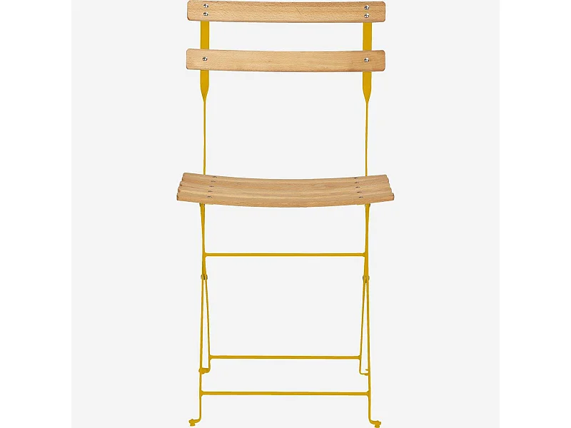 Habitat - Chaise pliante de jardin en acier - Jaune (Lot de 2) - Parc