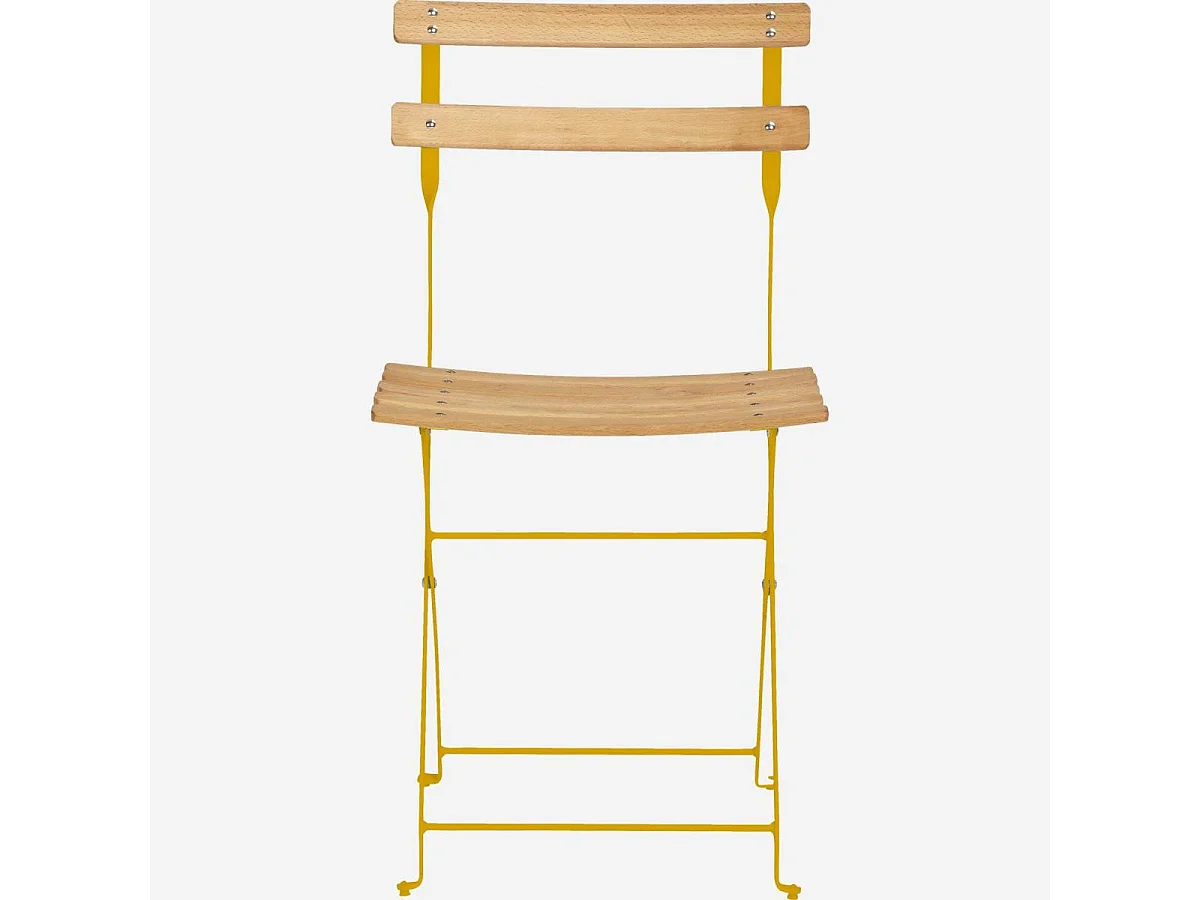 Habitat - Chaise pliante de jardin en acier - Jaune (Lot de 2) - Parc