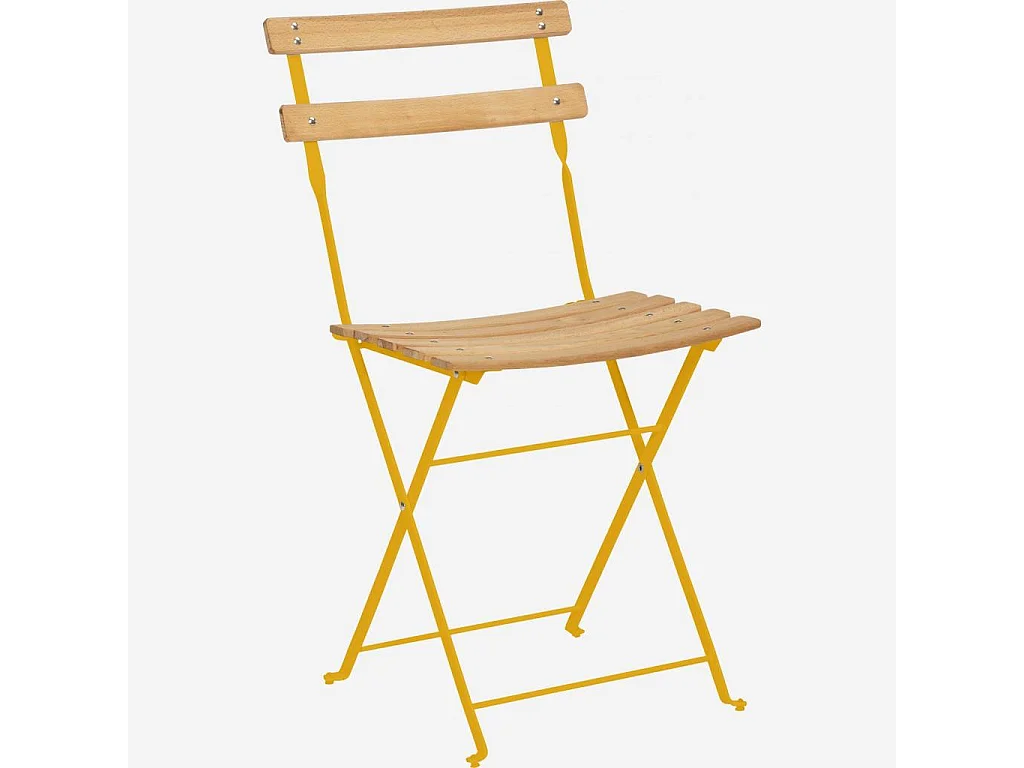 Habitat - Chaise pliante de jardin en acier - Jaune (Lot de 2) - Parc