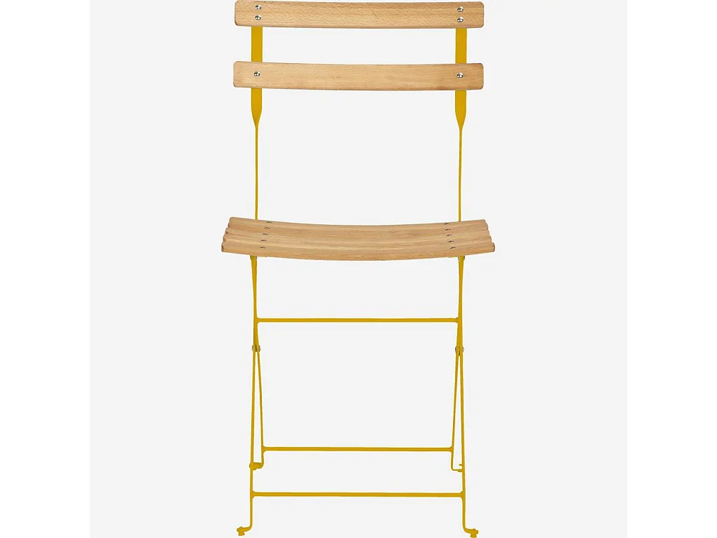 Habitat - Chaise pliante de jardin en acier - Jaune (Lot de 2) - Parc