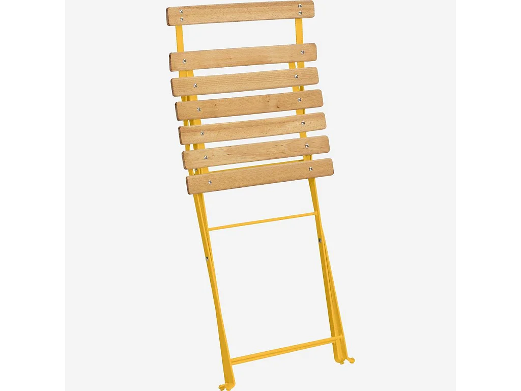 Habitat - Chaise pliante de jardin en acier - Jaune (Lot de 2) - Parc