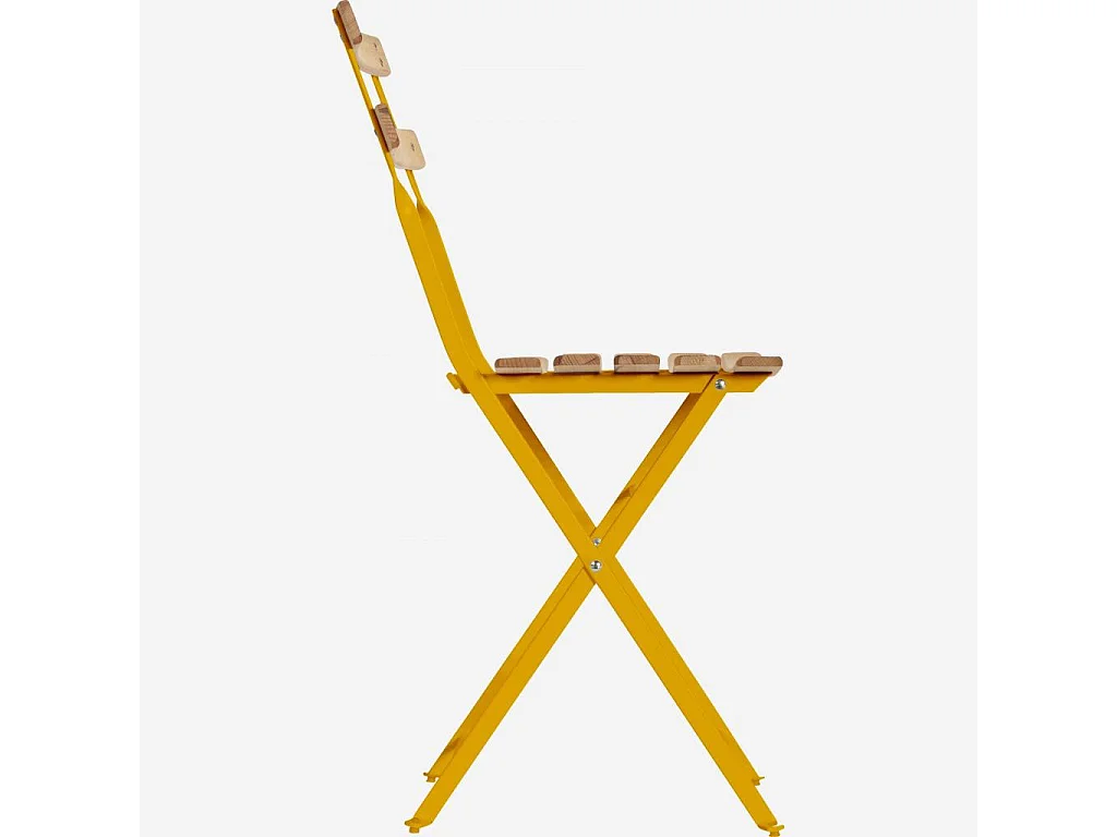 Habitat - Chaise pliante de jardin en acier - Jaune (Lot de 2) - Parc
