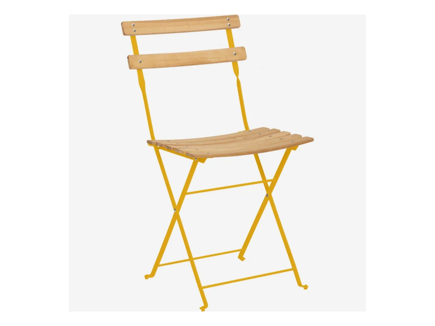 Habitat - Chaise pliante de jardin en acier - Jaune (Lot de 2) - Parc