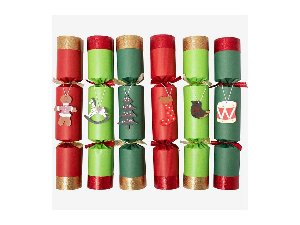Habitat - Lot de 6 crackers avec figurine - Rouge - Crackers