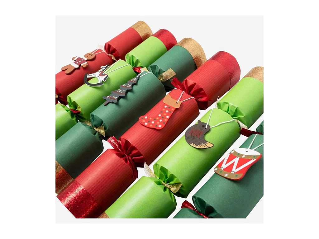 Habitat - Lot de 6 crackers avec figurine - Rouge - Crackers