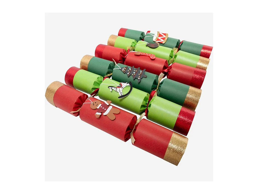 Habitat - Lot de 6 crackers avec figurine - Rouge - Crackers