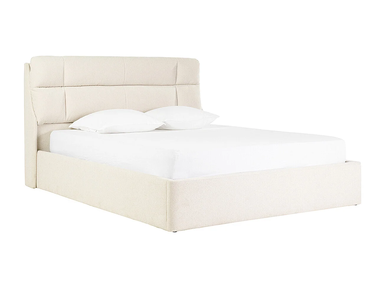 Letto matrimoniale 160x200 cm in tessuto beige texture HONO