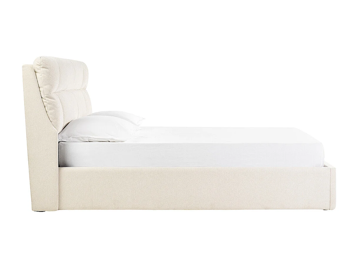Letto matrimoniale 160x200 cm in tessuto beige texture HONO