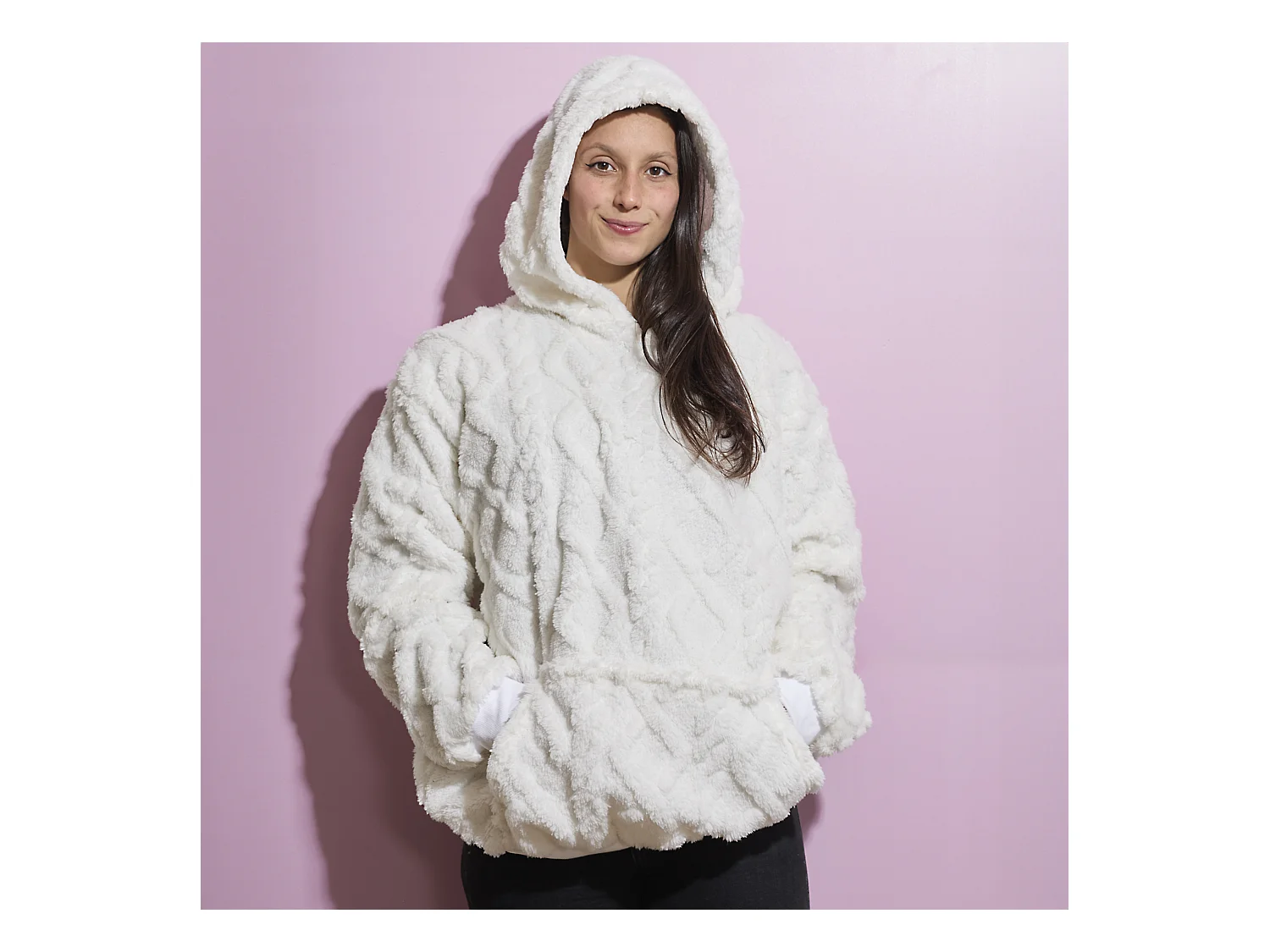 Sweat A Capuche Hoodie Flemme De Ouf Blanc Blanc, Rose