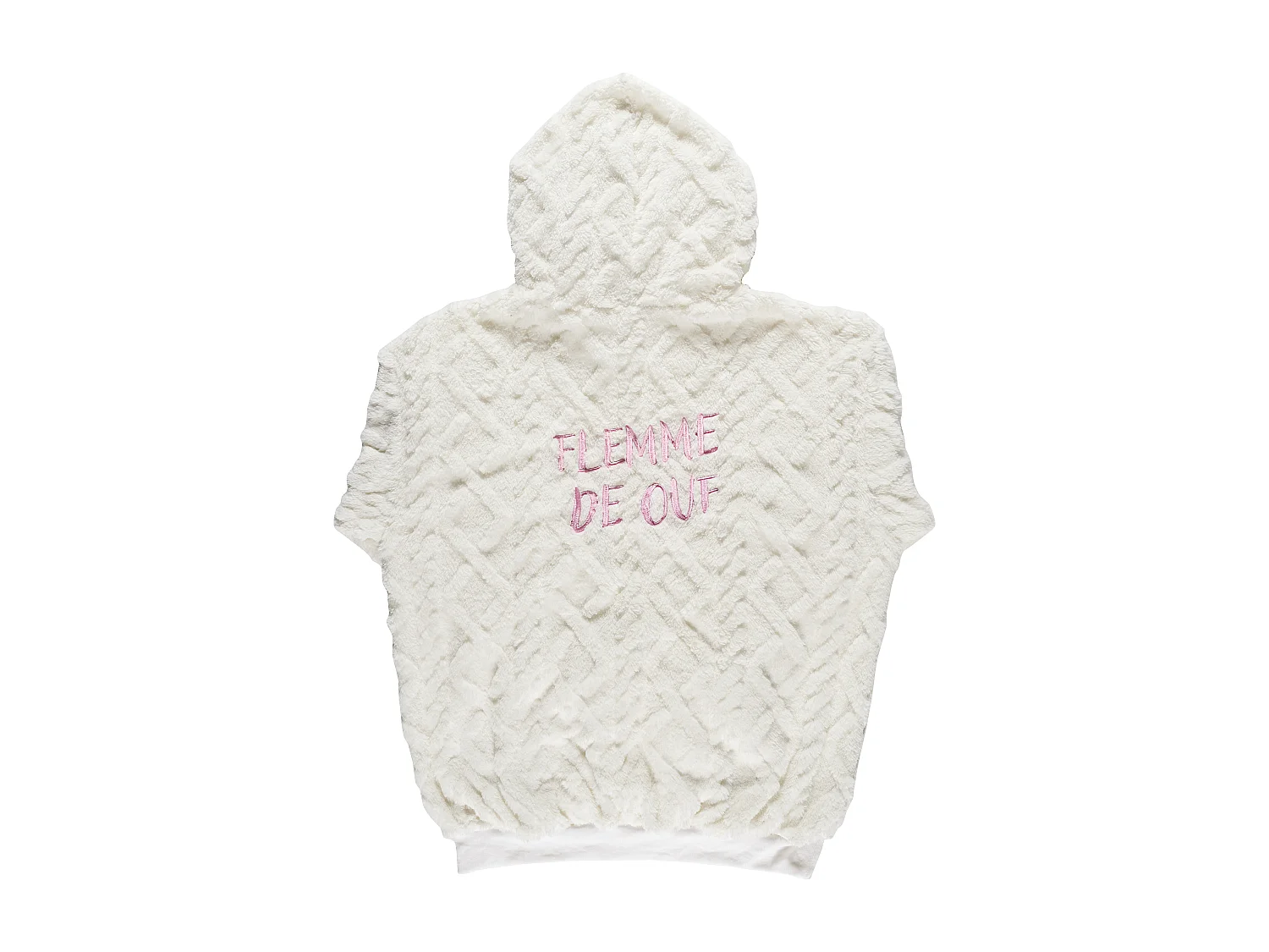 Sweat A Capuche Hoodie Flemme De Ouf Blanc Blanc, Rose