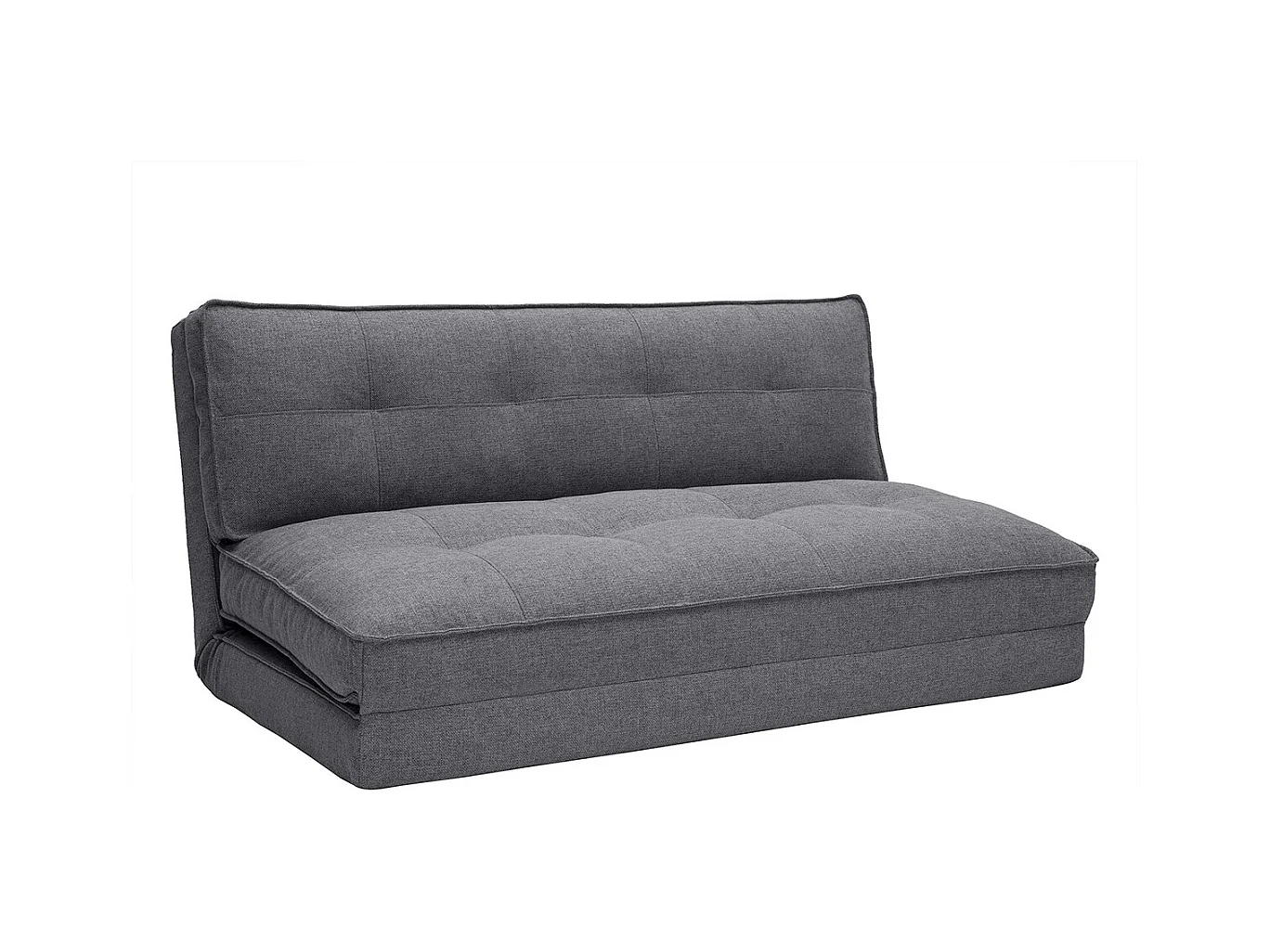 Sillón cama de 2 plazas convertible en tela gris SALLY
