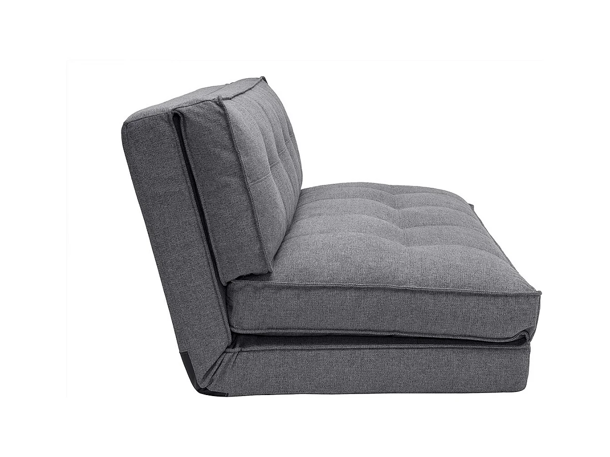 Sillón cama de 2 plazas convertible en tela gris SALLY