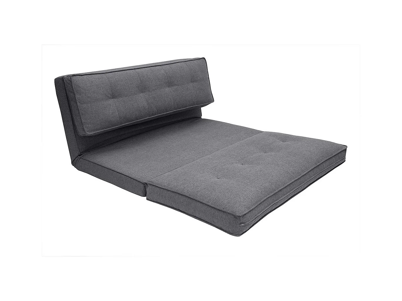 Sillón cama de 2 plazas convertible en tela gris SALLY