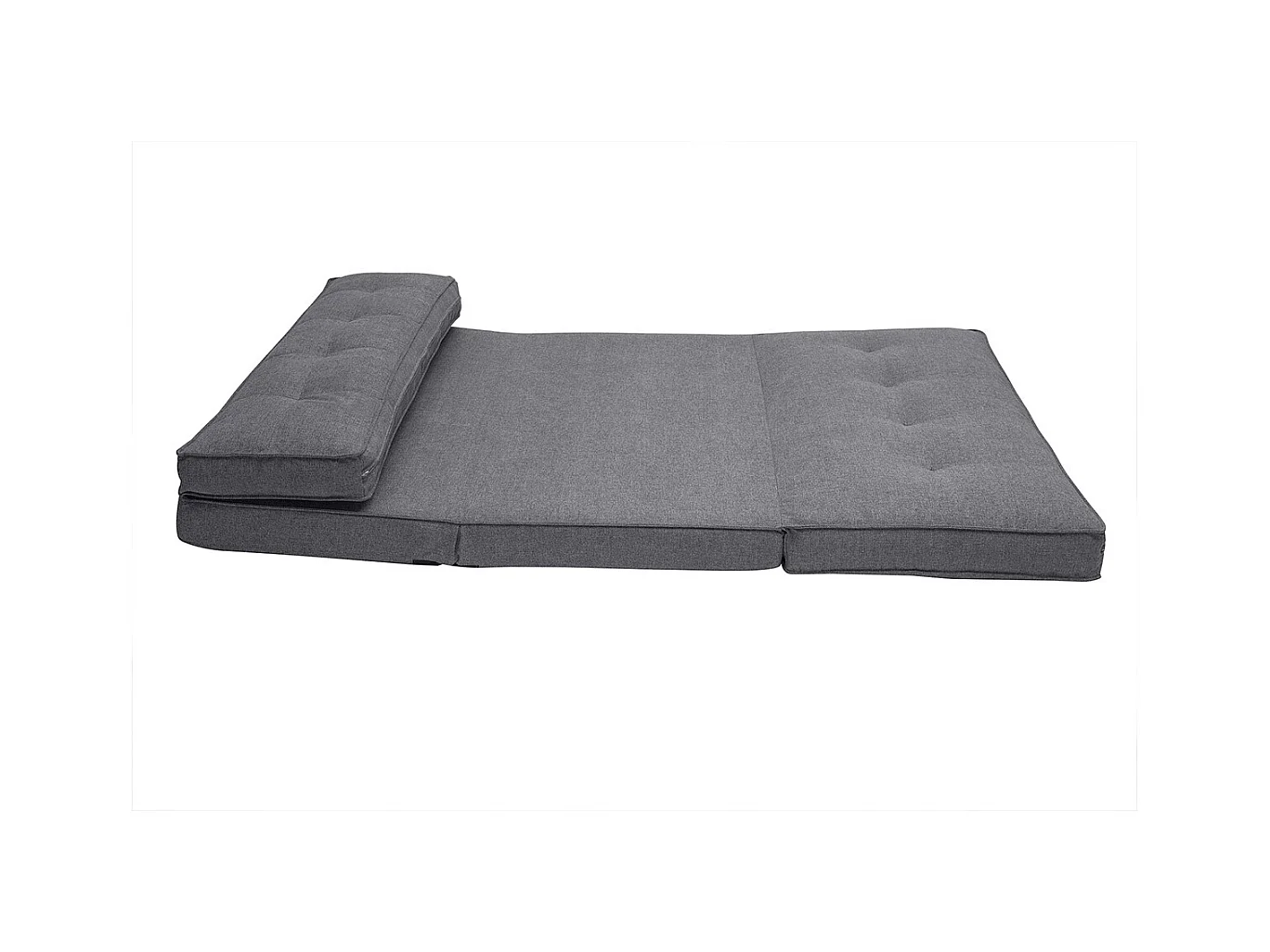 Sillón cama de 2 plazas convertible en tela gris SALLY